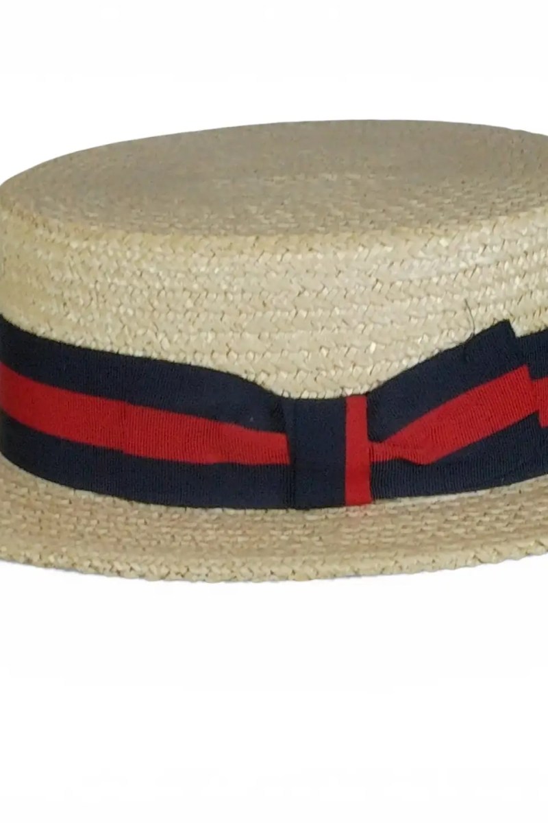 VTG Ponte Rialto Venice Straw Boater Skimmer / Derby HAT