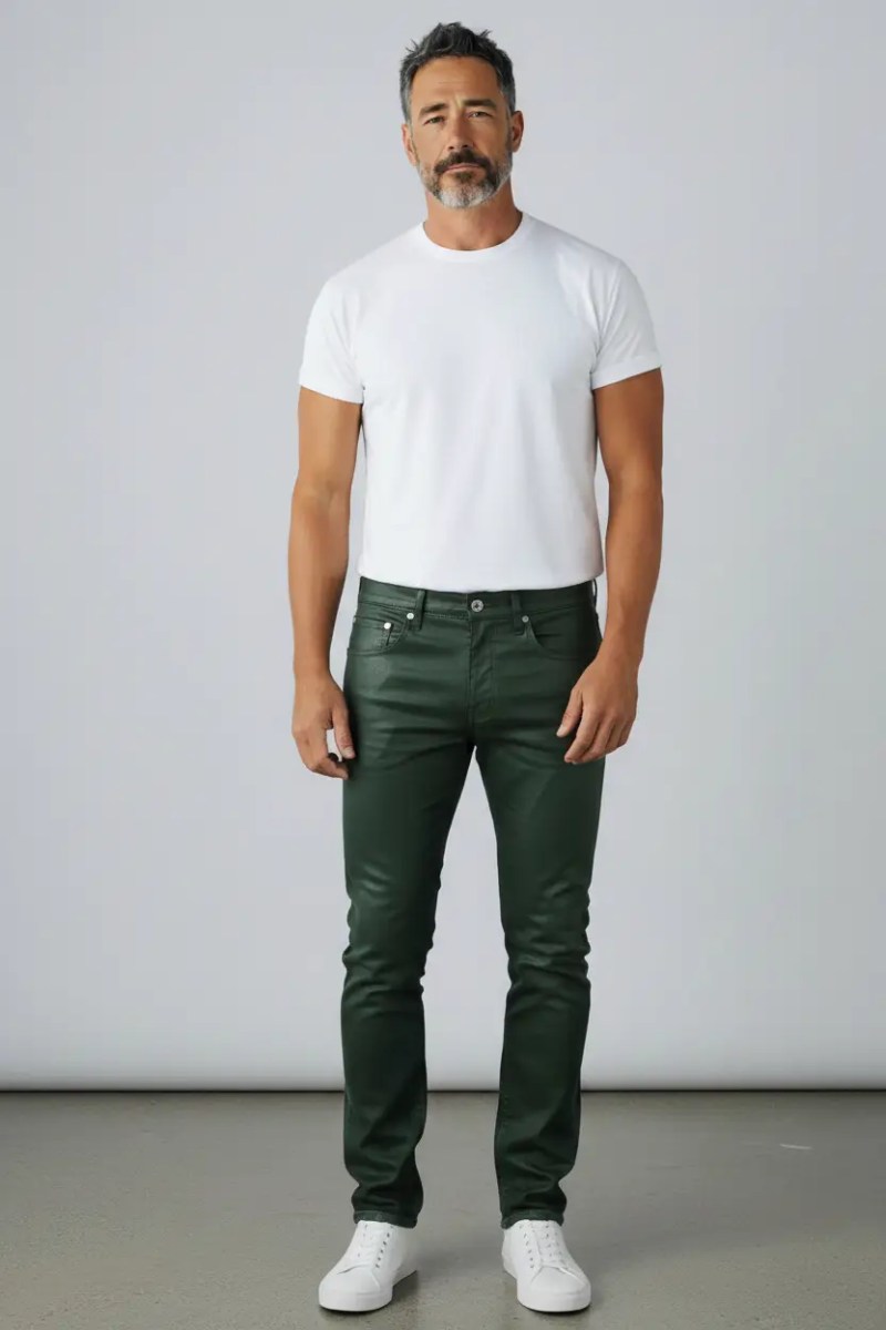 Purple Brand Patent Film Cargo Jeans